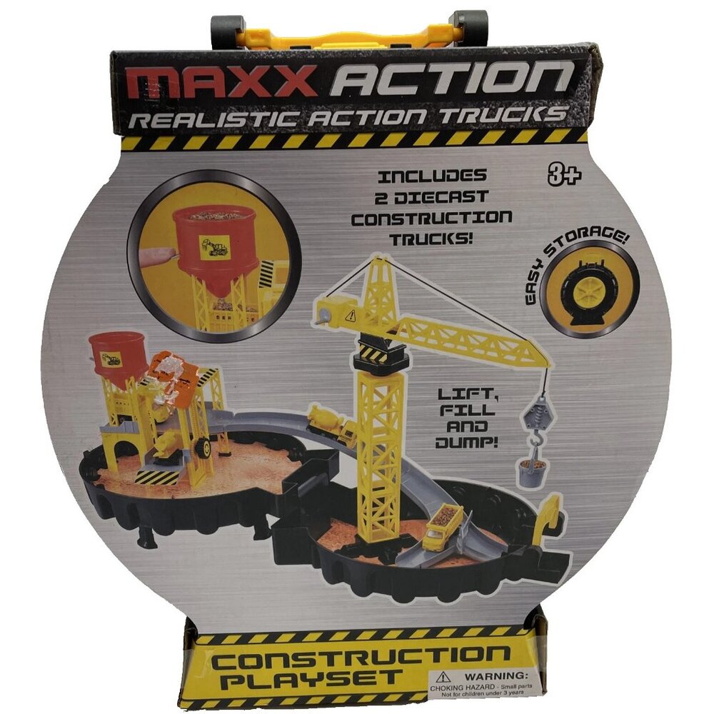 Sunny Days Maxx Action Construction Playset 2 Diecast Trucks